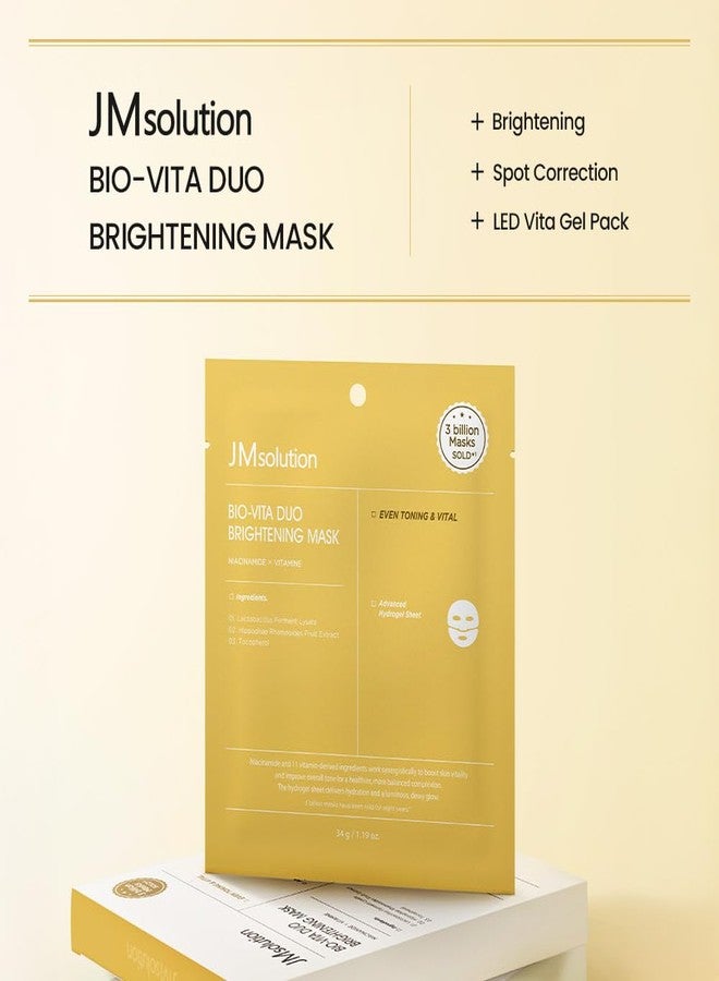 JMsolution Bio Vita Duo Brightening Mask – Vitamin C + E Hydrogel Mask for Dull Skin – Dark Spot Correcting & Radiance Boosting – Clinically Proven (4 Sheets) - Image 2